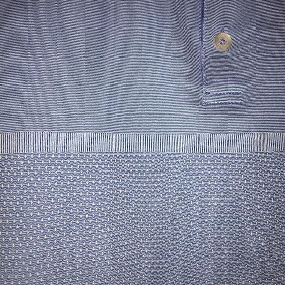 Quieti 3 Button Polo Shirt Light Blue Multi Texture Patterned  Lightweig… - Picture 5 of 9
